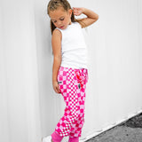Basic Jogger in Bubble Gum Checkered