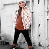 Hooded Flannel in Neutral Checkered