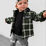 Hooded Flannel in Woodlands Olive