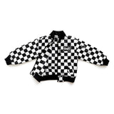 Bomber Jacket in Black + White Checkered