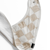 Bamboo Bandana Bib in Salt + Sand Checkered