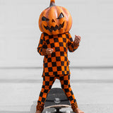Bamboo Two Piece Set in Jack-O Lantern Checkered