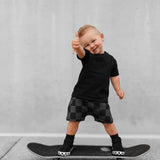 Relaxed Fit Shorts in Black + Charcoal Checkered