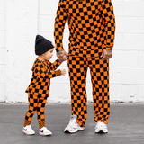 Men's Bamboo Two Piece Set in Jack-O Lantern Checkered