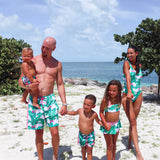 UPF50+ Retro Skirted Bikini Two Piece Swimsuit in Palm Paradise