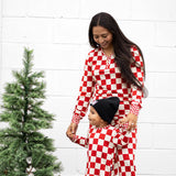 Women’s Bamboo Two Piece Set in Candy Cane Checkered