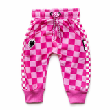 Basic Jogger in Bubble Gum Checkered