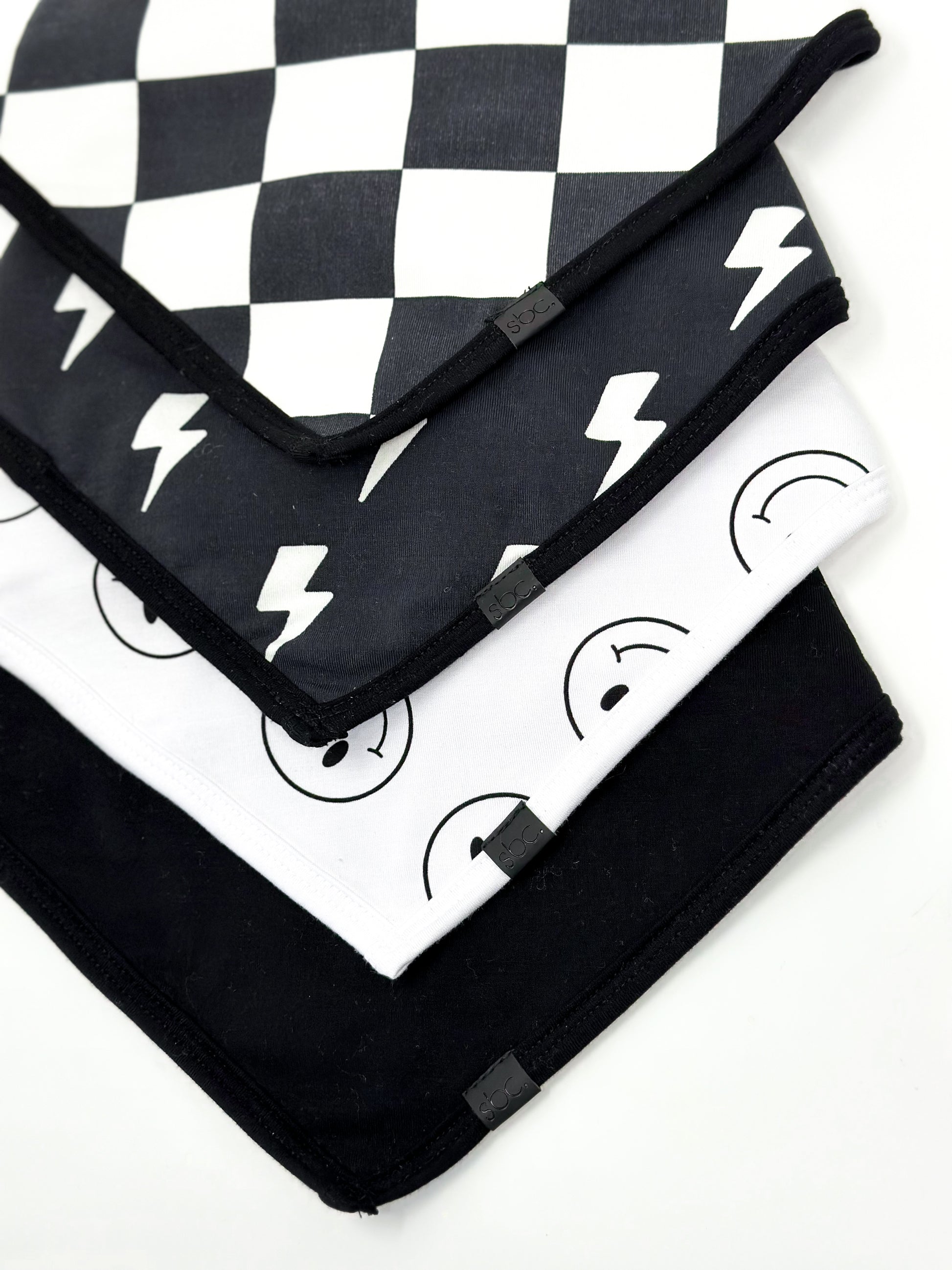 Bamboo Bandana Bib (4 Pack) in Rebel Black - Rebel Bro