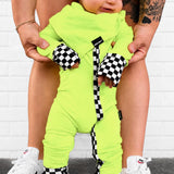 Bamboo Bandana Bib in Neon Electric Lime