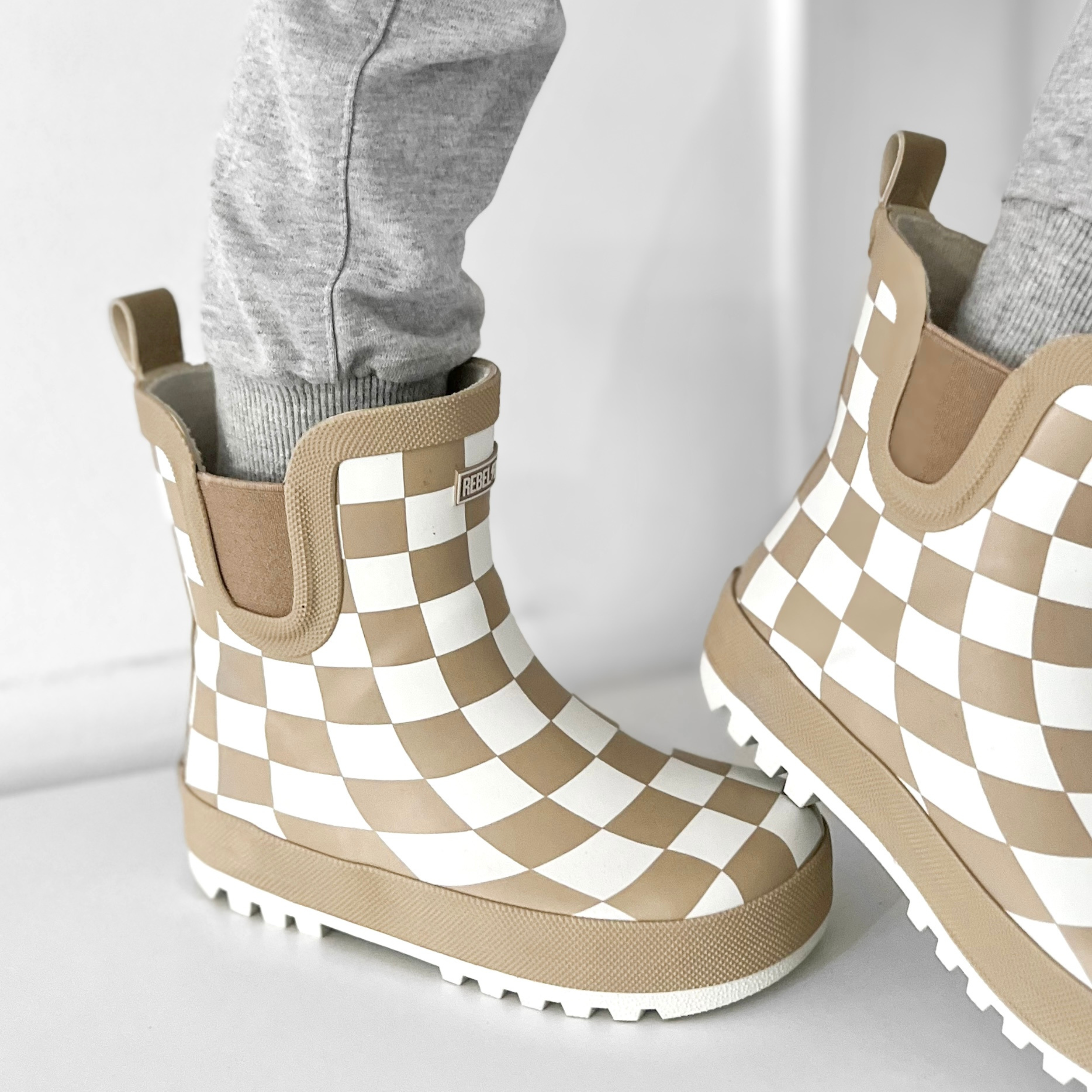 Holstyn Midi Boot in Salted Caramel Checkered (FINAL SALE) - Rebel Bro