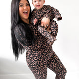 Women’s Bamboo Two Piece Set in Midnight Mocha Leopard