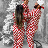 Men's Bamboo Two Piece Set in Candy Cane Checkered