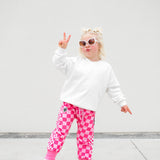 Basic Jogger in Bubble Gum Checkered