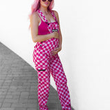 Women's Overall in Bubble Gum Checkered