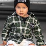 Hooded Flannel in Woodlands Olive