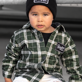 Hooded Flannel in Woodlands Olive