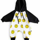 Hooded Fleece Romper in Happy Hour