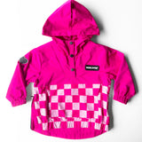 Pullover Windbreaker in Bubble Gum Checkered