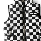 Puffer Vest in Black and White Checkered