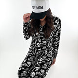 Women’s Bamboo Henley Two Piece Set in Warped Tour Midnight Edition