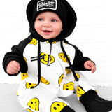 Hooded Fleece Romper in Happy Hour