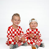 Bamboo Zippy Sleeper in Candy Cane Checkered