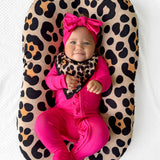 Ruffled Bamboo Zippy Sleeper in Hottest Pink