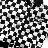 Bomber Jacket in Black + White Checkered