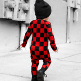 Bamboo Zippy Sleeper in Americana Red + Black (Checkered)