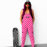 Women's Overall in Bubble Gum Checkered