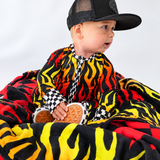 Organic Muslin Quilt in Need 4 Speed x Rebel Red + Black Checkered