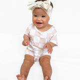 Bummie Two Piece Set in Salt + Sand Checkered