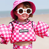 Neoprene Swim Vest in Bubble Gum Checkered  (PREORDER : WILL SHIP LATE MAY)