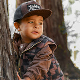 Puffer Vest in Cocoa + Black Checkered