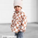 Hooded Flannel in Neutral Checkered