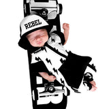 Hooded Rebel Short Sleeve Romper in Bowie - Rebel Bro