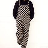 Men's Overall in Checkered Black + Taupe