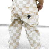 Overalls in Salt + Sand Checkered