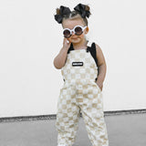 Overalls in Salt + Sand Checkered