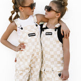 Overalls in Salt + Sand Checkered