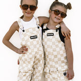 Overalls in Salt + Sand Checkered