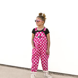 Overalls in Bubble Gum Checkered
