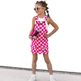 Overall Dress in Bubble Gum Checkered