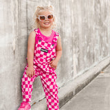 Overalls in Bubble Gum Checkered