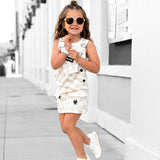 Overall Dress in Salt + Sand Checkered