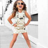 Overall Dress in Salt + Sand Checkered