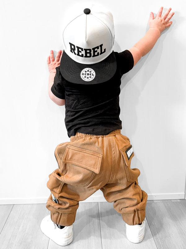 Rebel Cargo Pant in Dark Khaki - Rebel Bro