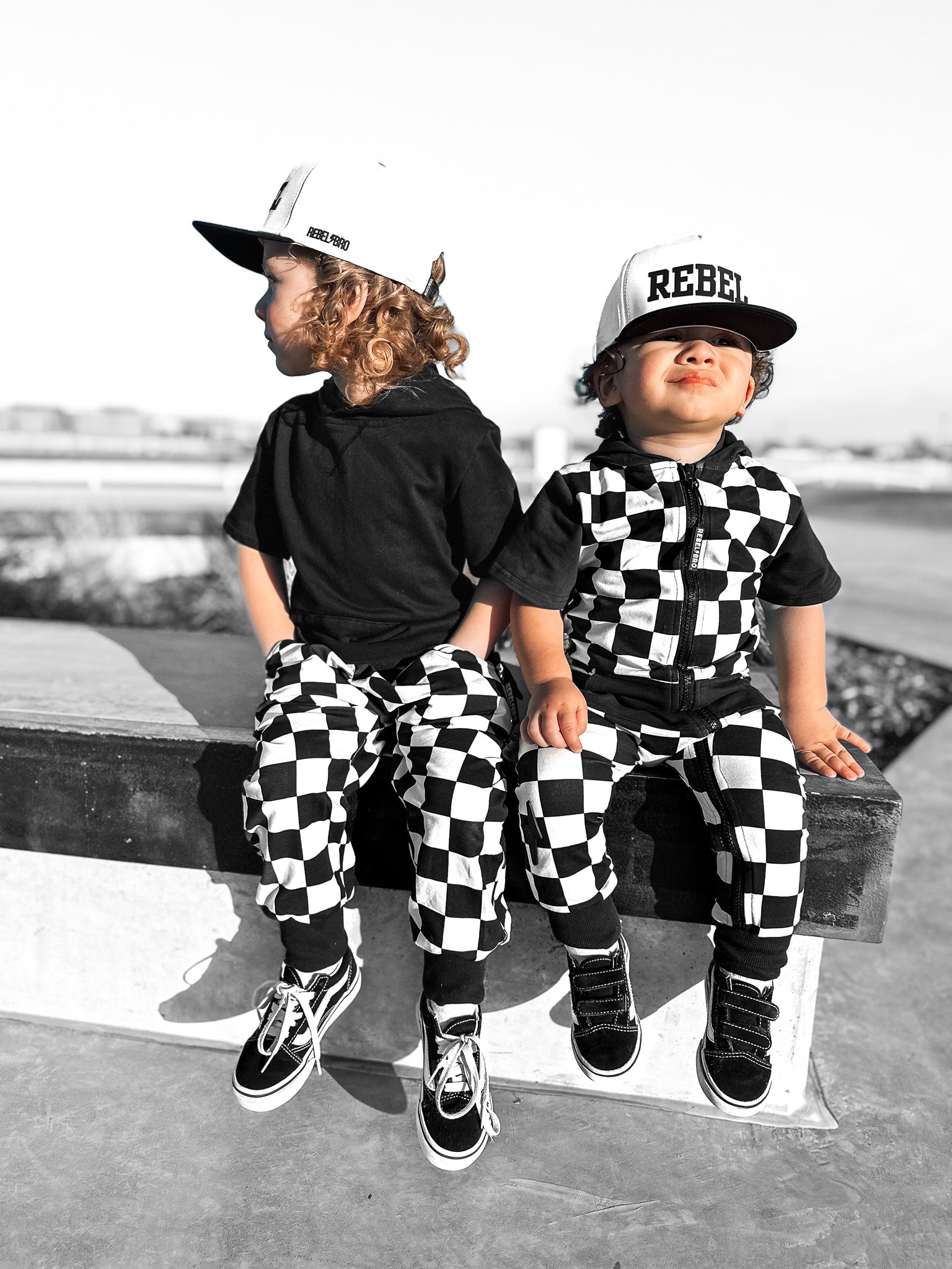 Hooded Rebel Short Sleeve Romper in Venice - Rebel Bro
