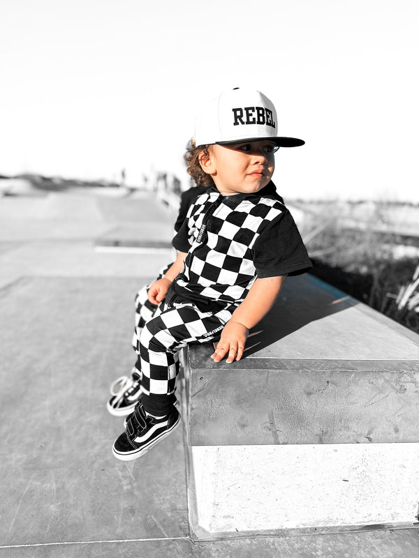 Hooded Rebel Short Sleeve Romper in Venice - Rebel Bro