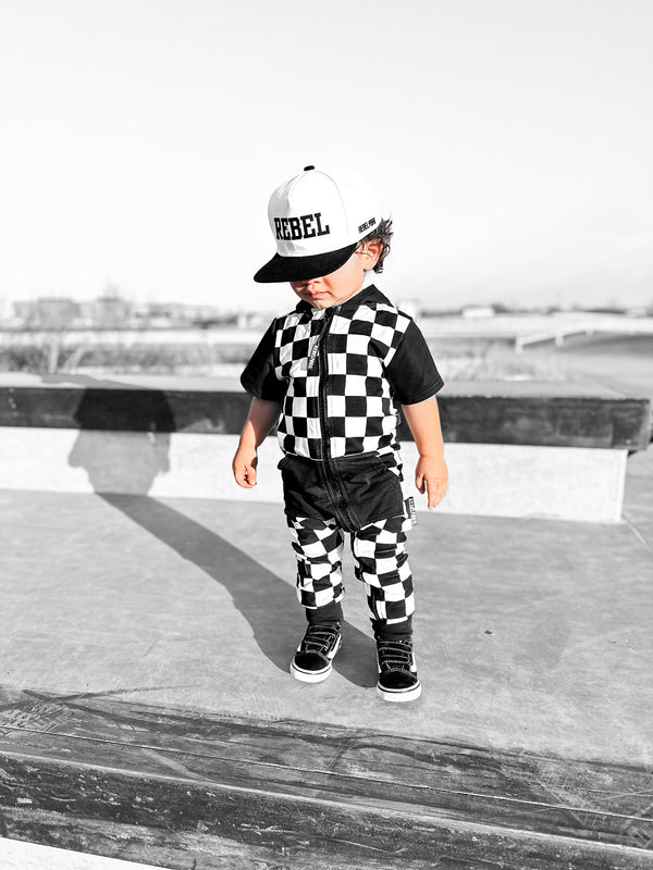 Hooded Rebel Short Sleeve Romper in Venice - Rebel Bro